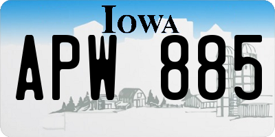 IA license plate APW885