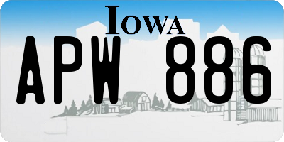 IA license plate APW886