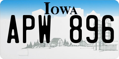 IA license plate APW896