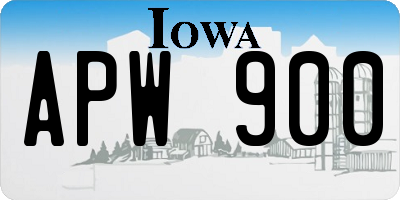 IA license plate APW900