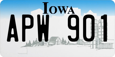 IA license plate APW901