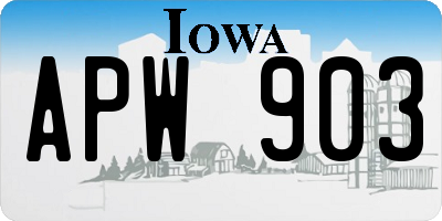 IA license plate APW903