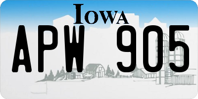 IA license plate APW905