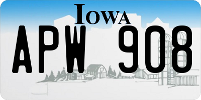 IA license plate APW908