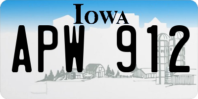 IA license plate APW912