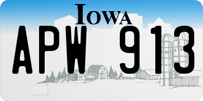 IA license plate APW913