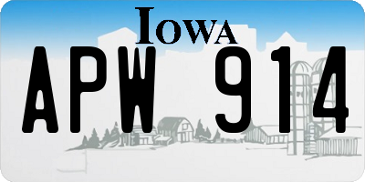 IA license plate APW914
