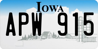 IA license plate APW915