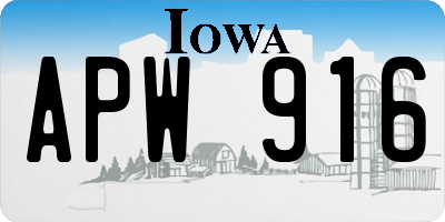IA license plate APW916