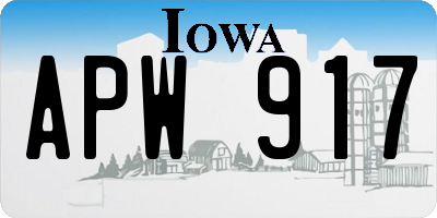 IA license plate APW917