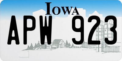 IA license plate APW923