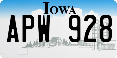 IA license plate APW928