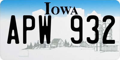 IA license plate APW932