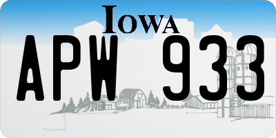 IA license plate APW933
