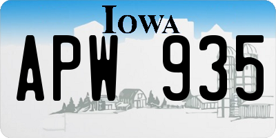 IA license plate APW935