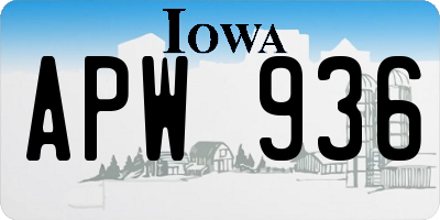 IA license plate APW936