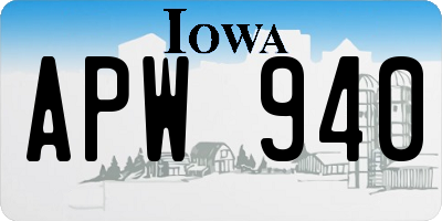 IA license plate APW940