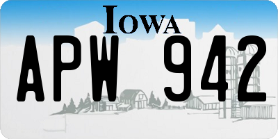 IA license plate APW942