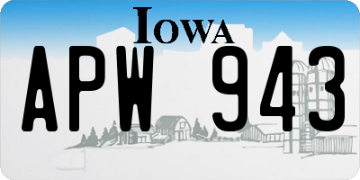 IA license plate APW943
