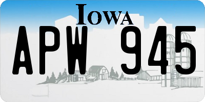 IA license plate APW945