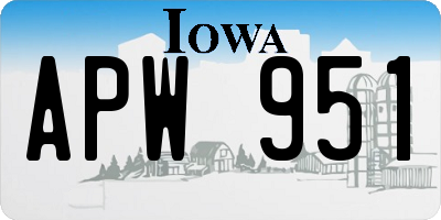 IA license plate APW951