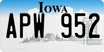 IA license plate APW952
