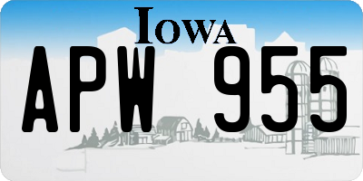 IA license plate APW955