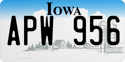 IA license plate APW956