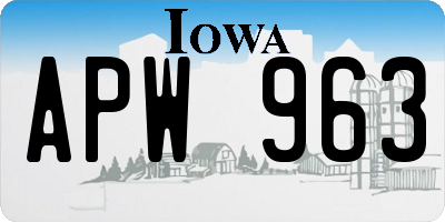 IA license plate APW963