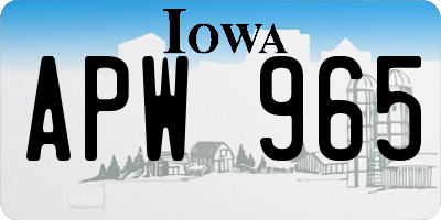 IA license plate APW965