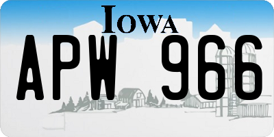 IA license plate APW966