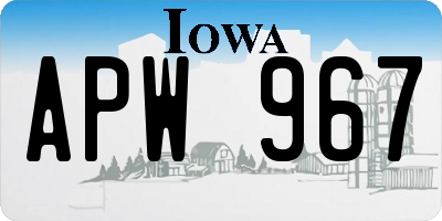IA license plate APW967