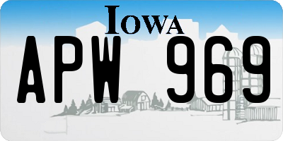 IA license plate APW969