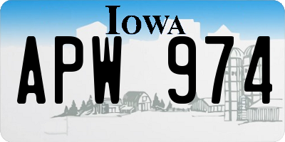 IA license plate APW974