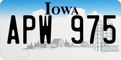 IA license plate APW975