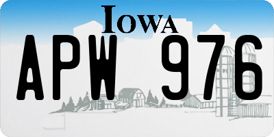IA license plate APW976