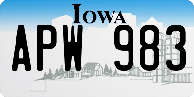 IA license plate APW983