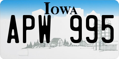 IA license plate APW995