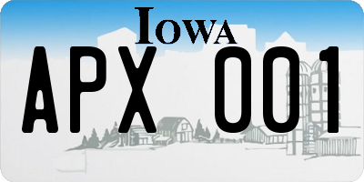 IA license plate APX001