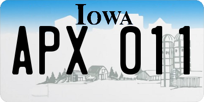 IA license plate APX011