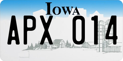 IA license plate APX014
