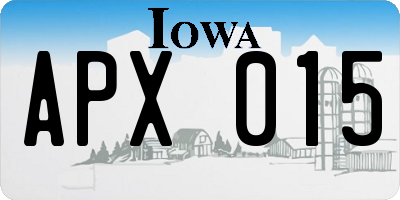 IA license plate APX015