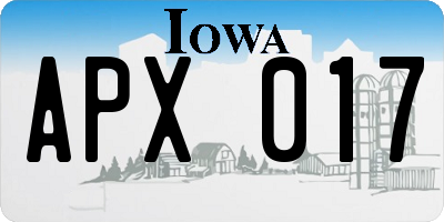 IA license plate APX017