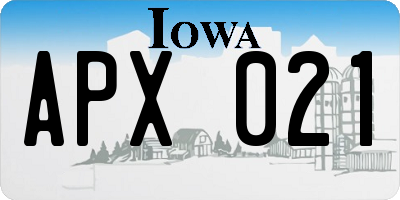 IA license plate APX021