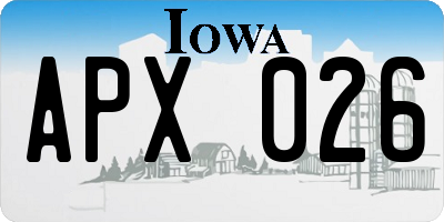 IA license plate APX026