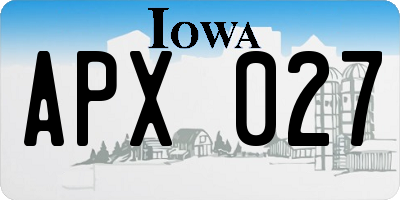 IA license plate APX027