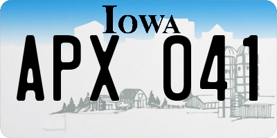 IA license plate APX041