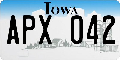 IA license plate APX042