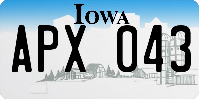 IA license plate APX043
