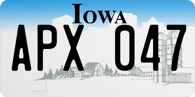 IA license plate APX047